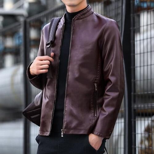 HAWAIFISH Men's Faux Leather Jackets