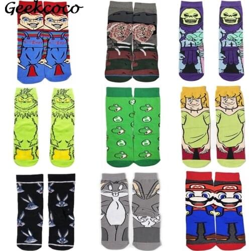 J2006 Fashion Rabbit Socks Colorful Cotton Autumn Winter Warm Breathble Couple Cartoon Long Socks For Men Women Happy Gifts