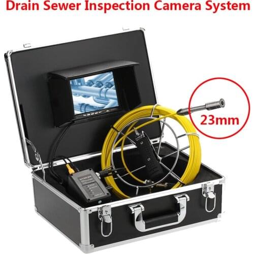 20M Cable Reel Diameter 23MM Camera Head Drain Sewer Inspection Camera System IP68 Waterproof 7Inch Display Screen