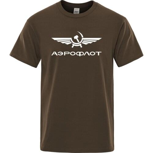 Aeroflot Aviation Russe Pilote Aerospace Aviateur T-Shirt Summer Cotton Punk Rock Fashion Tops O-Neck Stylish Mens T shirt