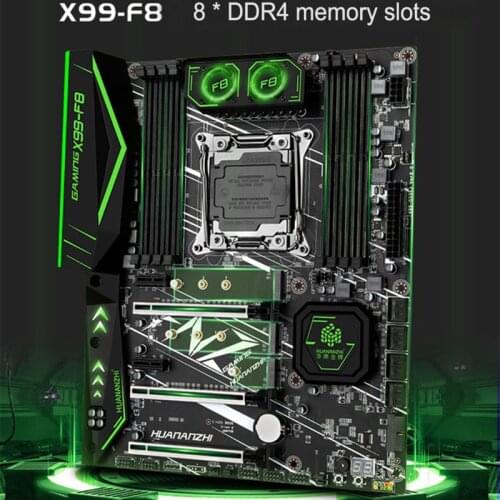 LX0B HUANANZHI X99-F8 Gaming Motherboard for In-tel X99 LGA2011-3 All Series DDR4 RECC 128GB M.2 NVME USB3.0 Server Mainboard
