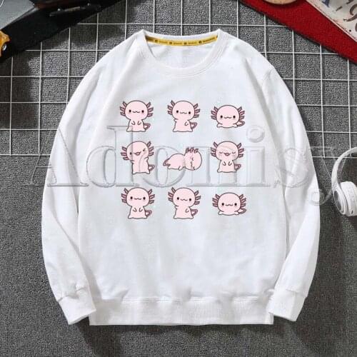 Axolotl Fashion Mens/Womens Hoodies Spring Autumn Male Casual Hoodies Sweatshirts Mens White Color Hoodies Sweatshirt Tops
