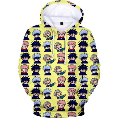2021 New 3D Print Jujutsu Kaisen Hoodies Anime Sweatshirts Men Women Hoodie Cartoon Boys/girls Streetwear Jujutsu Kaisen Clothes