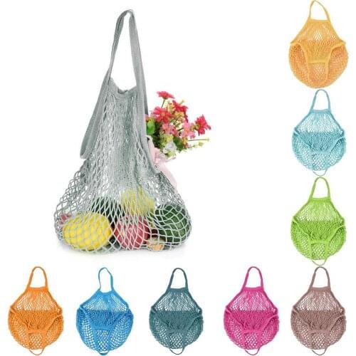 Portable Durable Mesh Net Shopping Bag Fruit Goods Storage Cotton Tote Handbag