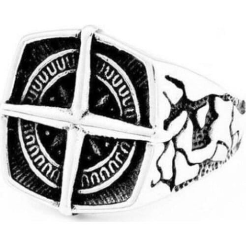 Drop Ship Size 7~13 Cool Crack Fashion Cross Anchor Ring 316L Stainless Steel Jewelry Navy Ring