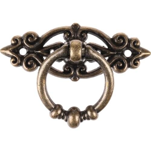 Retro Zinc Alloy Kitchen Drawer Cabinet Door Handle Furniture Knobs Hardware Cupboard Antique Pull Handles Bronze Tone + Screw