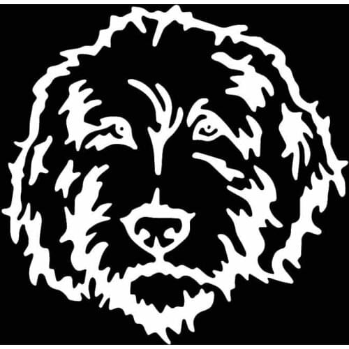 Funny Car Sticker Animal Labradoodle Dog Accessories Reflective Waterproof Vinyl Decal Black/Silver,13cm*14cm