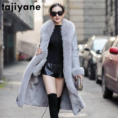 Real Coat Fur Korean Fox Fur Collar Rabbit Jacket Autumn Winter Coat Women Clothes 2021 Real Genuine Leather Jacket ZT3706