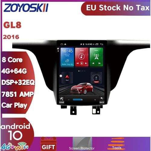 ZOYOSKII Android 9.0 10.4 inch vertical screen Tesla style CAR radio GPS bluetooth USB navigation player for Buick GL8 2016