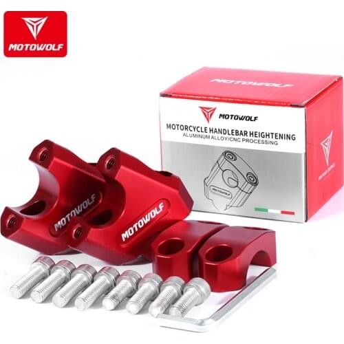 1 Pair Motowolf Motorcycle Handlebar Heightening Riser Motorbik Clamp Mount 22/28mm Moto Bike Scooter Seat Rearward Shift Riser