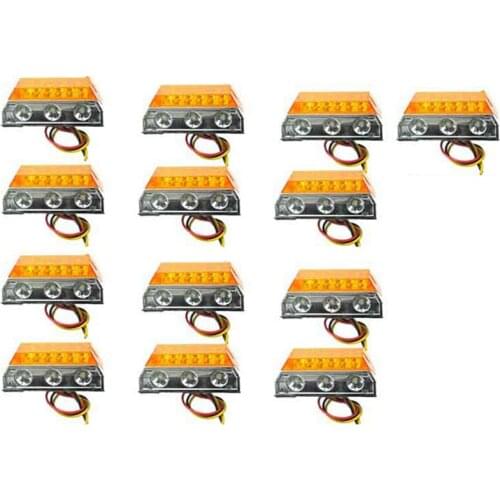 10Pcs 24V 15LED Side Light Indicator Light Suitable for Truck Trailer