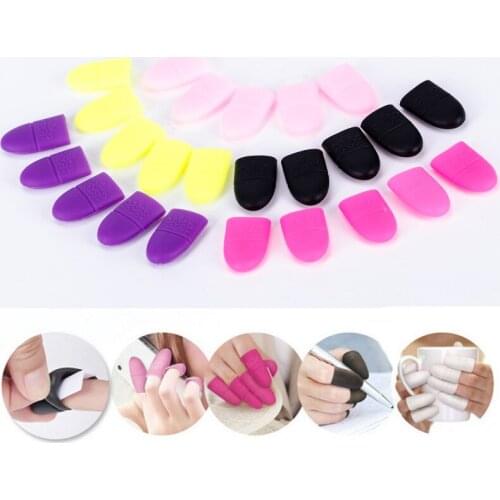 5Pcs/Set Silicone Reusable Polish Remover Wrap Nail Art Soak Off Finger Cap Clip UV Gel Polish Remover Tips Tools