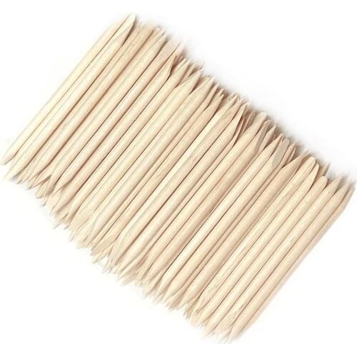 50pcs/pack Nail Art Design Double Ended Orange Wood Stick Cuticle Pusher Remover Manicure Pedicure Care Tool