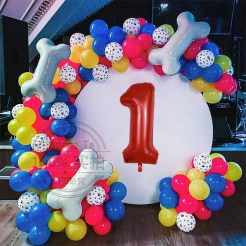 76pcs Cartoon Pets Dog Balloons Baby Shower 1st Birthday Theme Party Decoration Animal Arch Kit Garland Chain Latex Air Globos