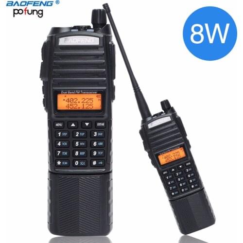 Baofeng UV-82 Walkie Talkie 8Watt powerful With DC Connector UHF VHF Dual Band 3800mAh 10KM Long Range UV 82 for hunting hiking