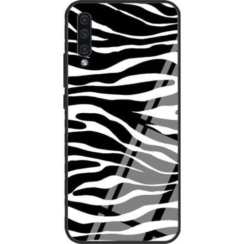 BLACK ZEBRA PRINT Case For Samsung A72 A71 A51 A31 A40 A50 A70 A20e A21S A12 A32 A52 Tempered Glass Cover