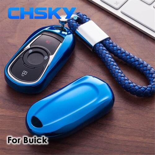 CHSKY Car Styling TPU Car Key Case Shell For Buick GL8 VELITE 5 ENCORE ENVISION LACROSSE VERANO Car Accessories Weave Key Chain