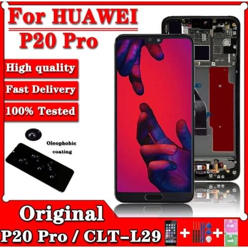 6.1" Screen For Huawei P20 Pro Display Tested LCD Display Touch Screen For Huawei P20 Pro LCD Replacement With Frame+Fingerprint