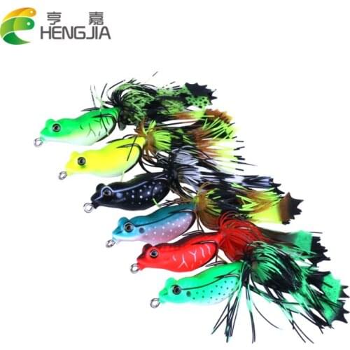HENGJIA 6pcs rubber plastic soft frog fishing lures salmon sneakhead fishing baits pesca fishing tackles