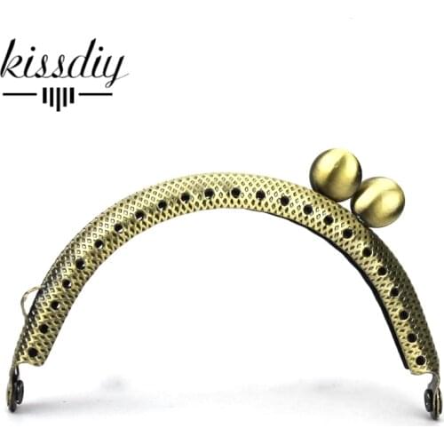 KISSDIY 10 pcs/lot 3" 8.5cm antique bronze Metal Purse Frame coin bag kiss clasp lock Handle for DIY bag hardware accessories