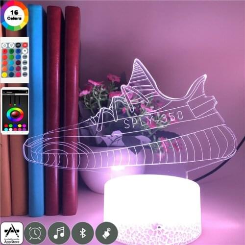 Sneakers 3D Illusion Night Light LED Acrylic Room Lamp Kids Holiday Gift Nightlight USB Atmosphere Party Club Home Decoration