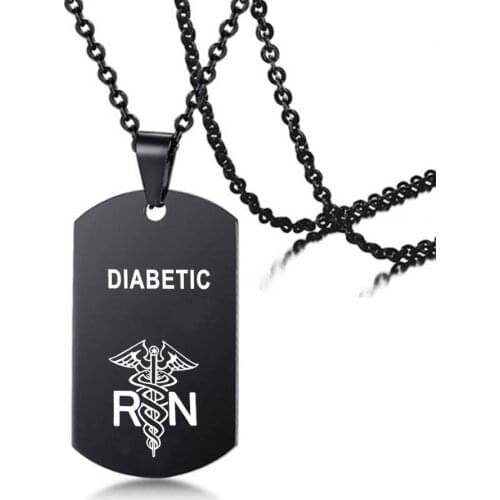 BLOOD THINNER Mens Medical Alert ID Necklace Dog Tag Pendant Stainless Steel ICE SOS Woman Men Jewelry wholesale