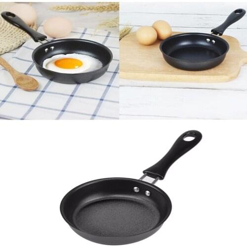 Mini Cooking Pan Non-Stick Iron Frying Pan Coating Portable Long Handle Fried Eggs Making Breakfast