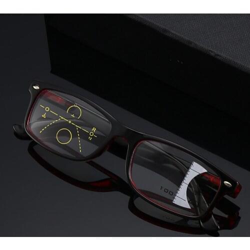 Multifocal Reading Glasses Retro Progressive Multifocal Small Frame Presbyopia Glasses Anti Blue Light Lightweight Spectacles