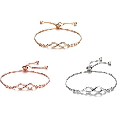 Fashion 8 Word Bracelet Women Crystal From Austrian Micro Inlaid Zircon Adjustable Bracelet For Woman Jewelry Gift Accessories