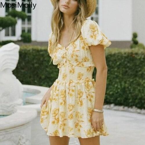 Желтые летние платья Mosimolly China At AliExpress
