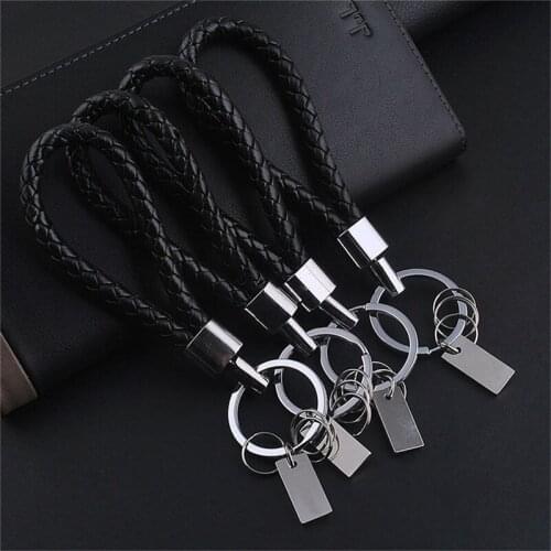 New Fashion Men Leather Key Chain Ring Keyfob Car Keyring Keychain Gift