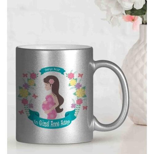 Personalized Mother 'S Day Themed Silver Gilt Mug Cup GU7