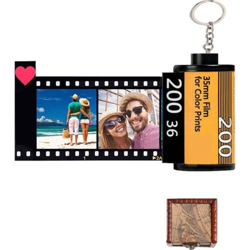 Personalized Camera Film Roll Photo Album Keychain DIY Photo Albums Cover Keyrings Custom Memorial Lover Gifts 10/15 Pcs Photos
