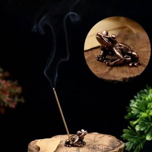 Incense Stand Alloy Frog Incense Burner Holder Flower Statue Censer Plate For Sticks Cone Incense Sticks Door Fumigator Mosquito
