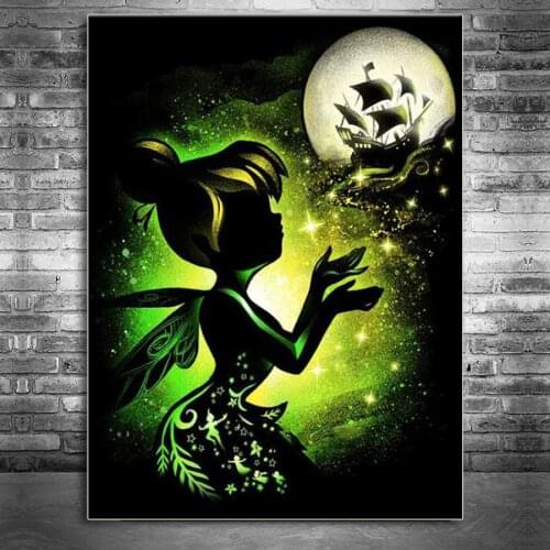 Full Square 5D Diy Round Diamond Painting Flower Fairy Dream Moon Boat Diamond Embroidery Cross Stitch Home Decoration kids gift