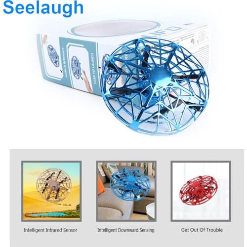 Seelaugh Hot Sale Mini Drone UFO Hand Operated RC Helicopter Quadrocopter Infrared Induction Aircraft Flying Ball Toys For Kids