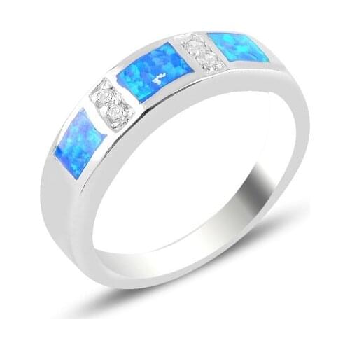Silverlina Silver Opal & Zircon Stone Ring