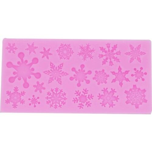 Snowflake Shape Silicone Mold Fondant Cake Decoration Tool for Christmas and New Year Cookies and Chocolate Candies