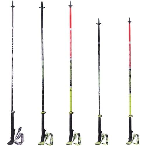 Ultralight Carbon Fiber 5 Sections Cane Lock Folding Rod Adjustable Travel Walking Trekking Climbing Pole Alpenstock Sticks