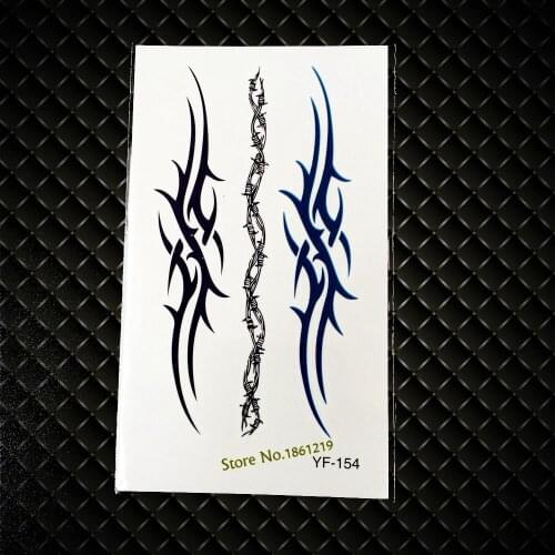 Taty Tatouage Black blue flash temporary tattoo for men women GYF-154 Sexy totem Vine design body arm water transfer fake tattoo