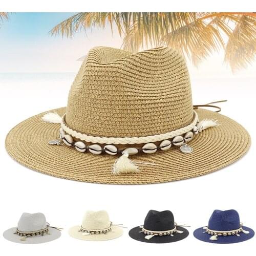 Vacation Concave Straw Hat with String Mexican National Style Breathable Wide Brim Tomboy Cap for Outdoor Beach Summer