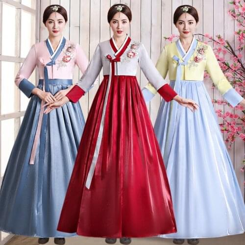 Palace Korean Traditional Costume For Women Elegant Luxury Hanbok Dress Princess Cosplay Anicent Long Robe Wedding Party SL4382