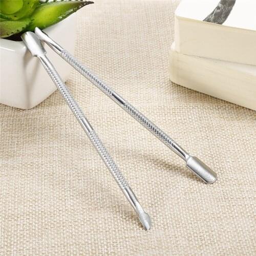 1 Pcs Double Head Stainless Steel Cuticle UV Gel Nail Pusher Knife Clean Cuticle Spoon Remover Nail Cuticle Pusher Manicure Tool