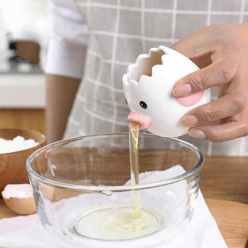 New 1Pc Cute Ceramic Chicken Egg White Separator Creative Egg Yolk Protein Filter Practical Baking Tools Kitchen Accessories Hot