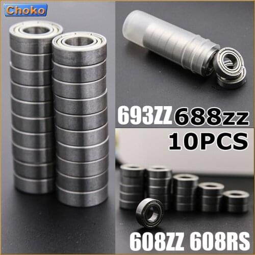 10PCS 688ZZ/693ZZ/608RS/608ZZ Bearing ABEC-5 1 Miniature Mini Ball Bearings Parts Deep Groove Flanged Pulley Wheel