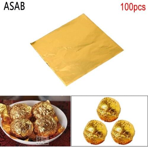 100Pcs 8x8CM DIY Food Aluminum Foils Paper Chocolate Candy Packaging 10 Colors Christmas Party Birthday Wrapper Tin Candy Paper