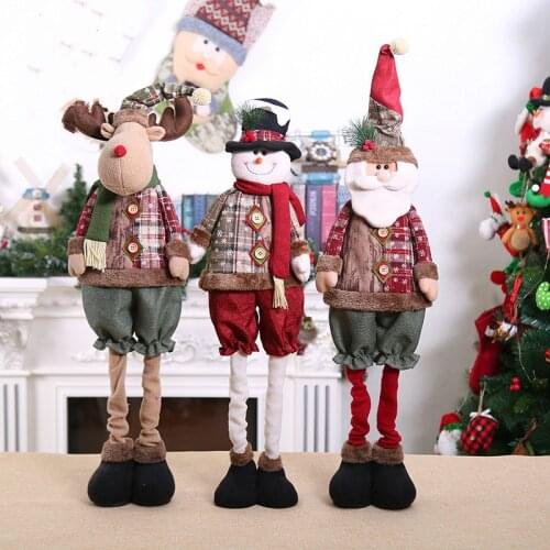 3pcs Christmas old man telescopic standing telescopic big doll window decorations Christmas tree decorations childrens toys2021