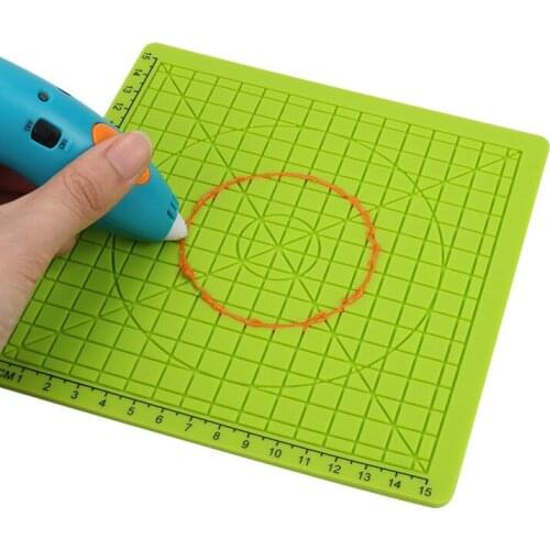 4 type geometry Multi-Shape 3d Pen Silicone Design Mat Basic Template 2 silicone Finger Caps for 3D Pen Drawing abs pla Tools