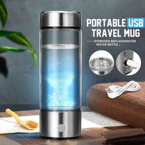 400ML 3Mins Hydrogen-Rich Water Cup Lonizer Alkaline Maker New Rechargeable Super Antioxidants ORP Hydrogen Bottle Water Cup