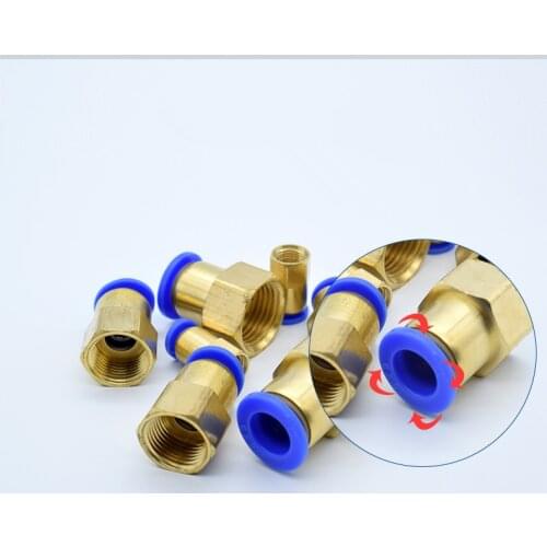 6mm x 1/4"PT) 6mm OD tube to 1/4"BSPT (ID:11.5mm) Female Thread Air Pneumatic Connector Quick Fittings Joint Connector